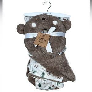 Dream Gro 2 Piece Set Brown Neck Pillow and Bear Baby Blanket